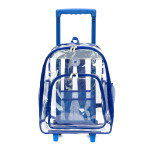 LM214<br>Wheeled Deluxe 17" See-through clear 0.5mm PVC backpack