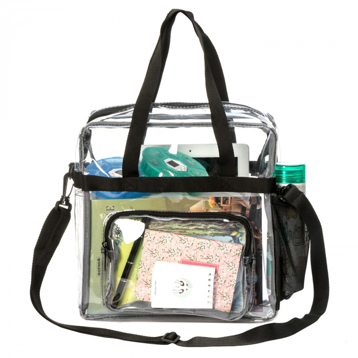 12 Inch Transparent Clear PVC Stadium Approved Top Handle Tote Bag by ...