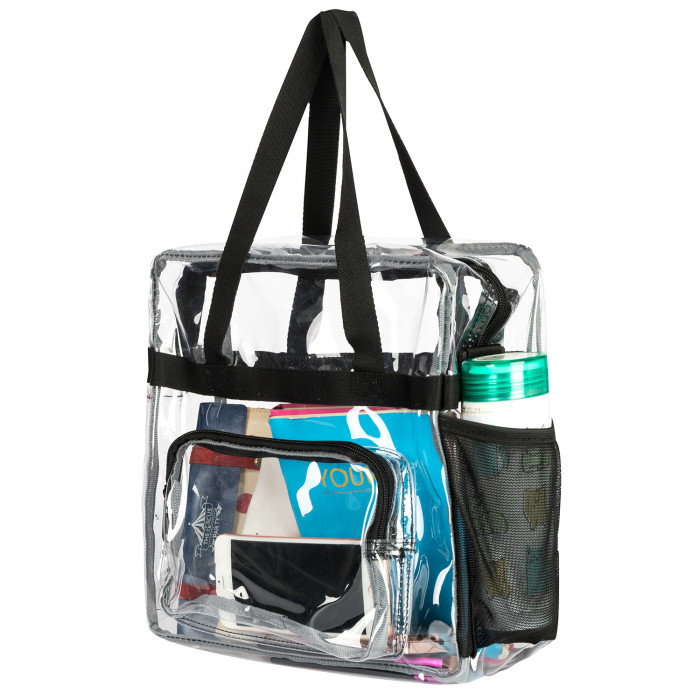12 Inch Transparent Clear PVC Stadium Approved Top Handle Tote Bag by ...