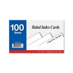 SS516<br>100 Ct. 3" X 5" Ruled White Index Card